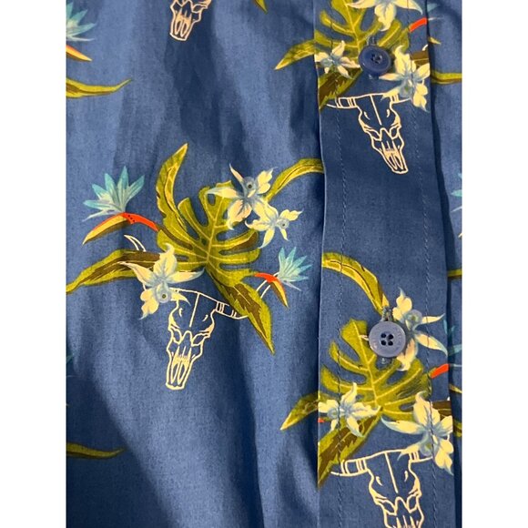 Ariat Logan Classic Long Sleeve Tropical Skull Button Shirt Longhorns Sz L NWT - Picture 2 of 5